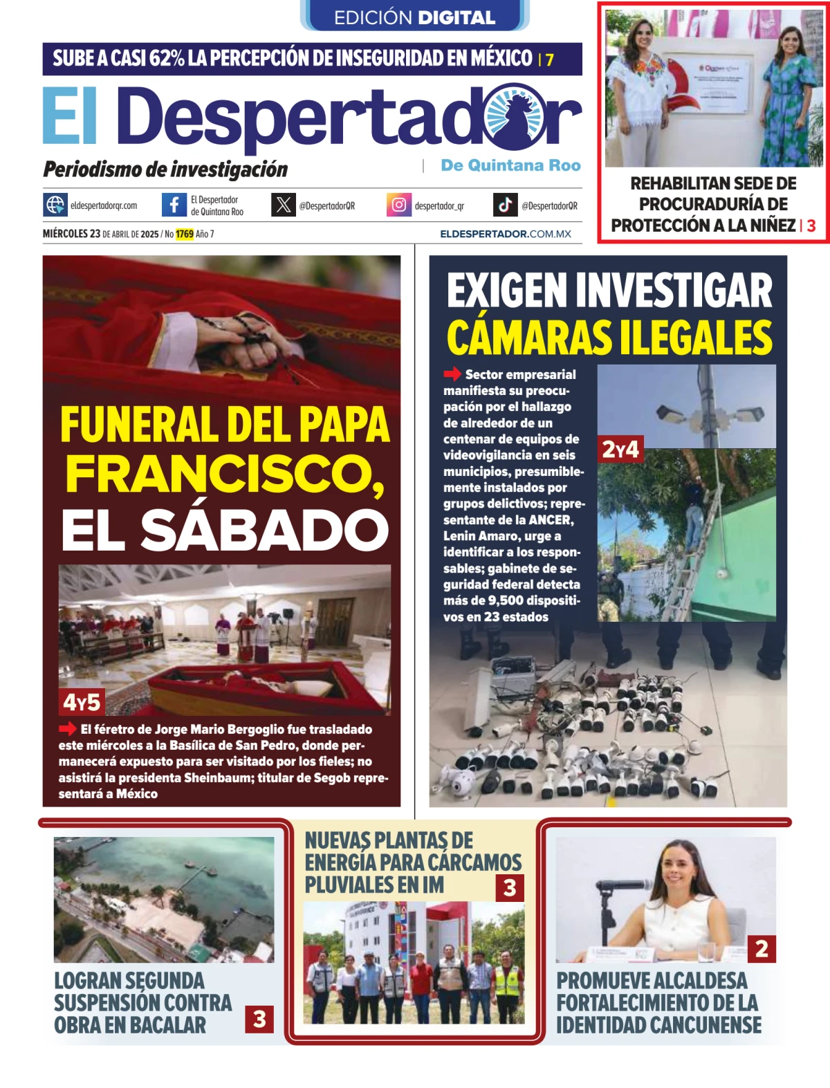 Portada de El Despertador de Quintana Roo
