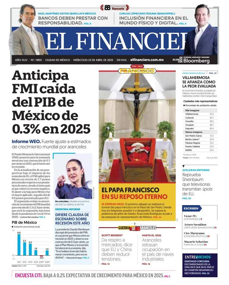 Portada de El Financiero