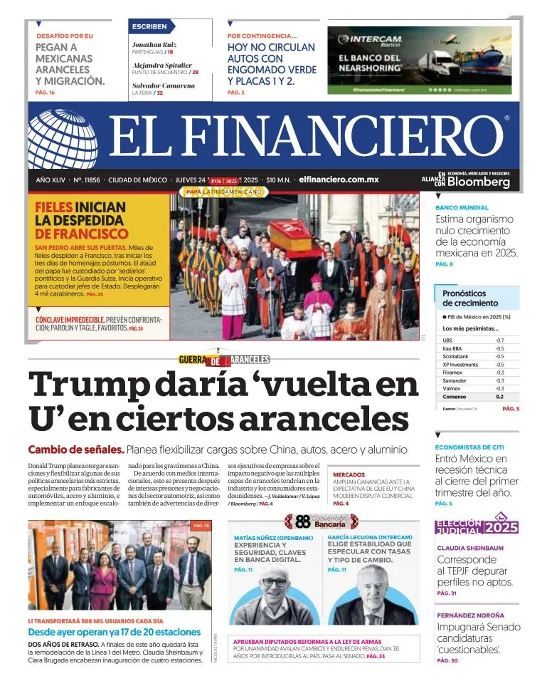 Portada de El Financiero