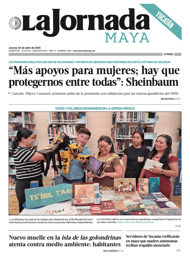 Portada de La Jornada Maya Yucatán del jueves, 24 de abril de 2025