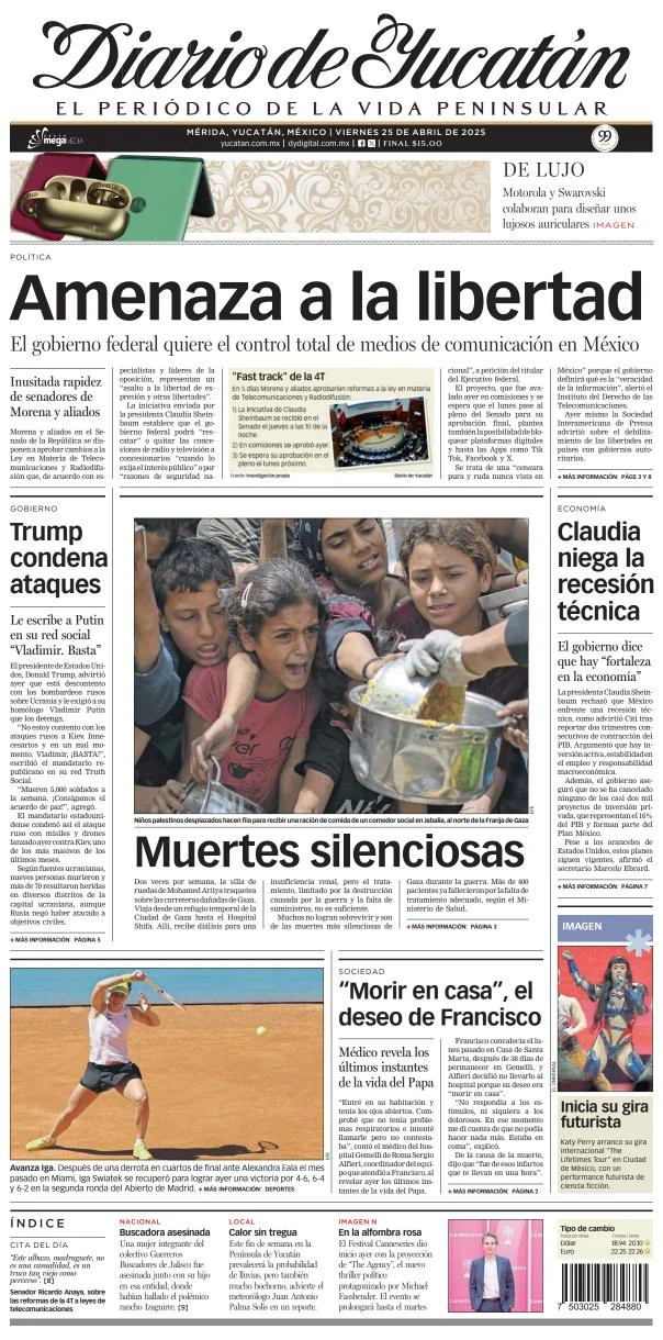 Portada de Diario de Yucatán