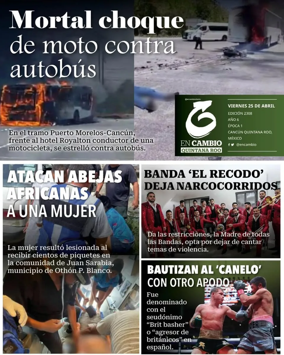 Portada de En Cambio - Quintana Roo (contraportada) del viernes, 25 de abril de 2025
