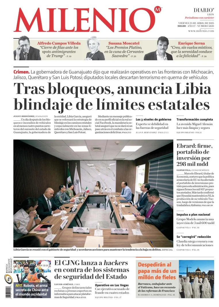Portada de Milenio Leon del viernes, 25 de abril de 2025