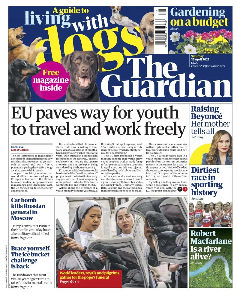 Portada de The Guardian (reino Unido)