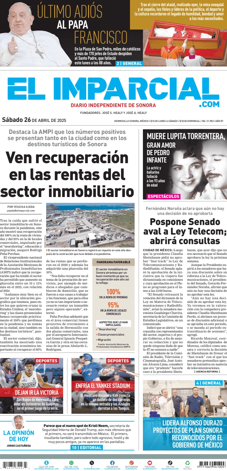 Portada de El Imparcial