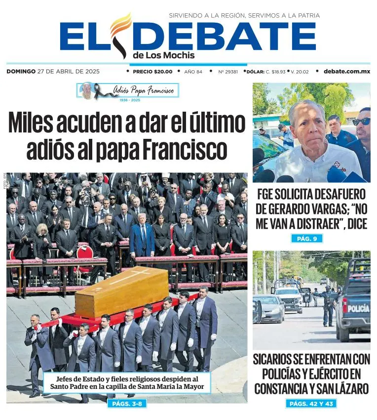 Portada de El Debate de los Mochis