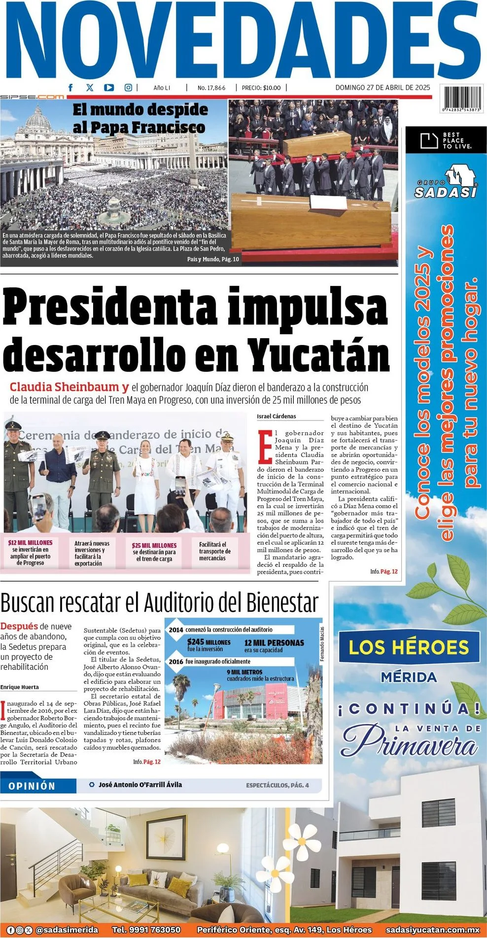 Portada de Novedades Quintana Roo