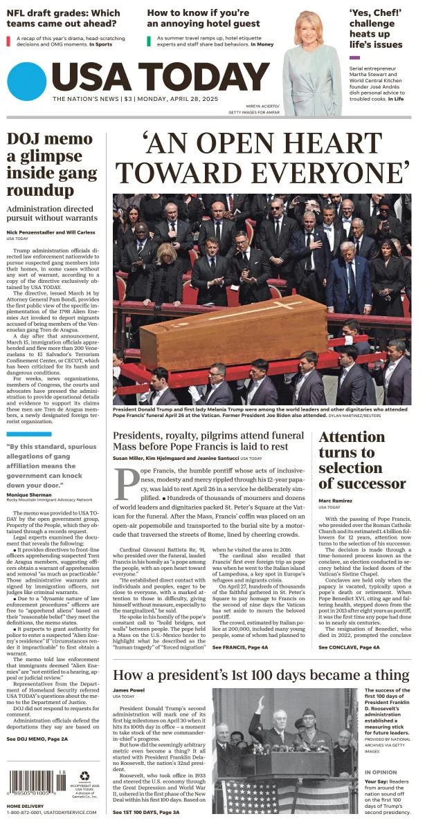 Portada de Usa Today