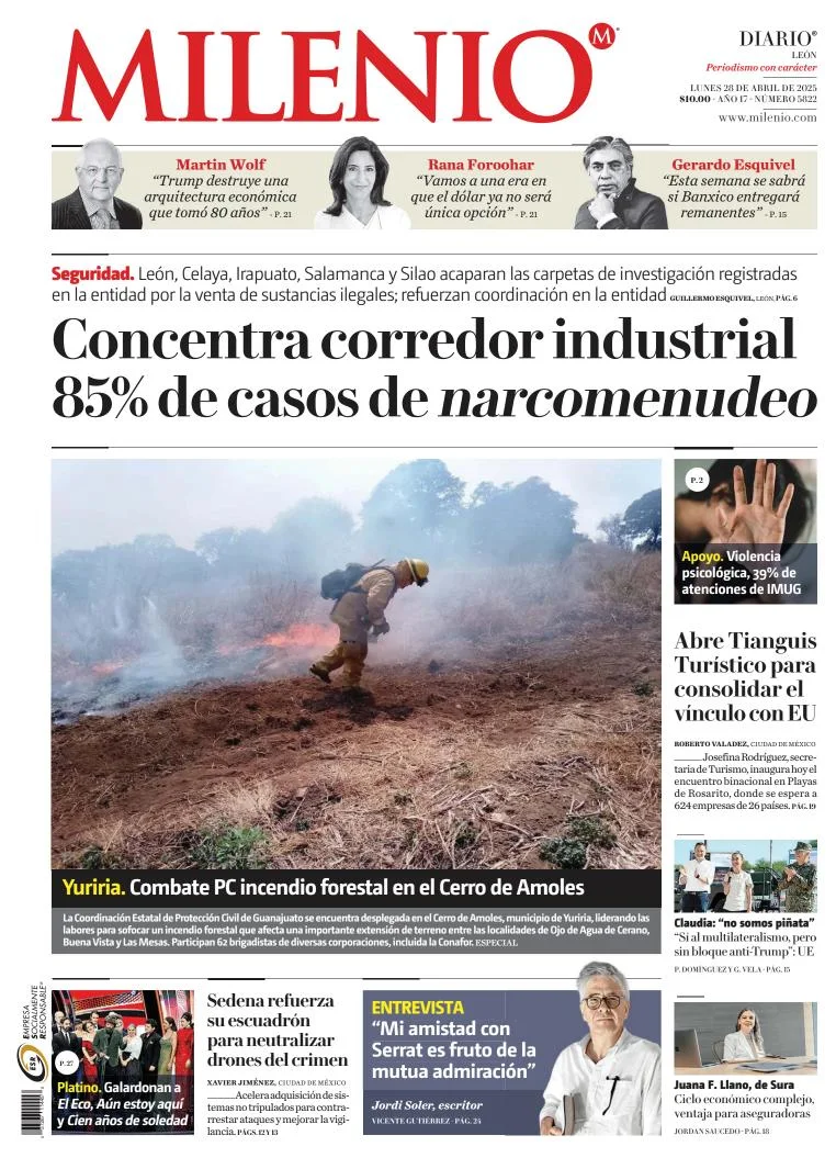 Portada de Milenio Leon del lunes, 28 de abril de 2025