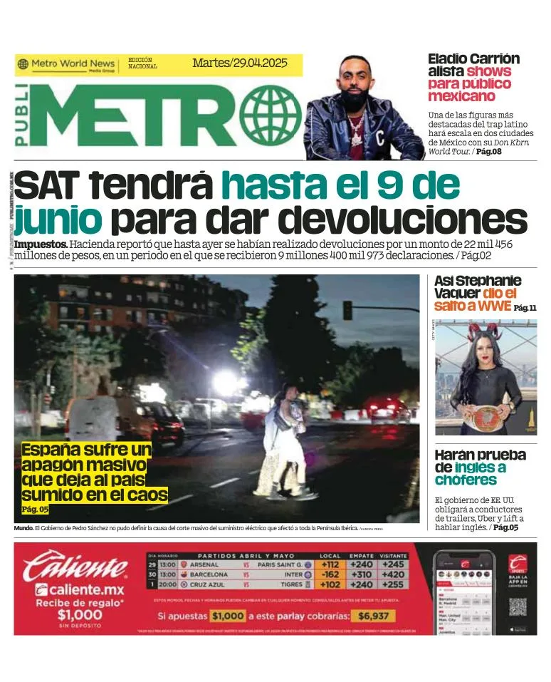 Portada de Publimetro Guadalajara