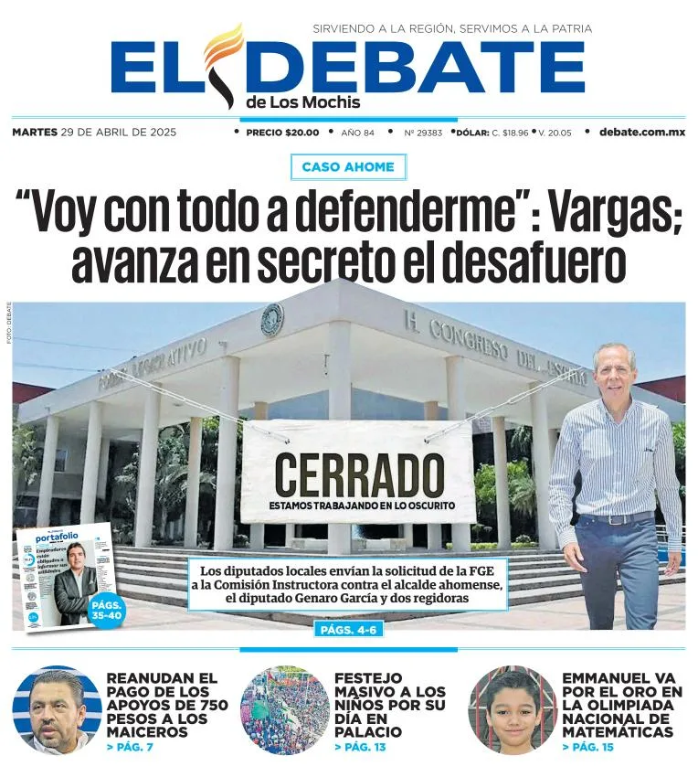 Portada de El Debate de los Mochis