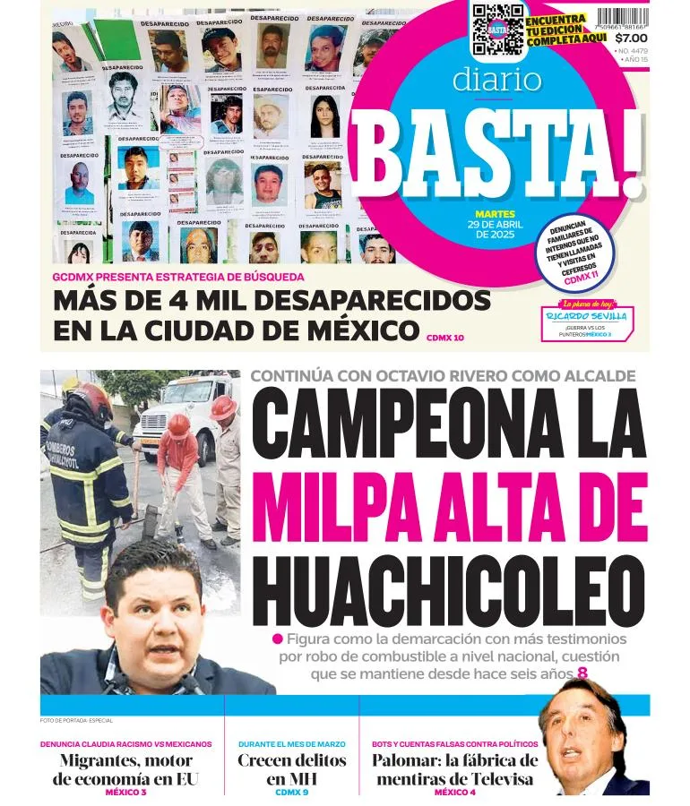 Portada de Basta del martes, 29 de abril de 2025