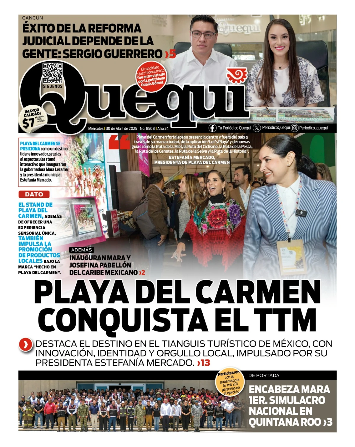 Portada de Quequi del miércoles, 30 de abril de 2025