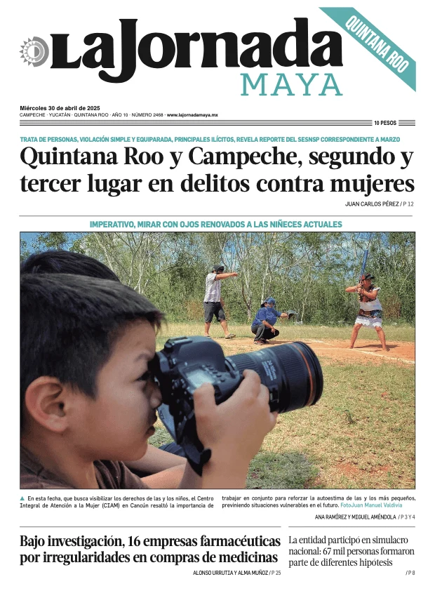 Portada de La Jornada Maya Quintana Roo del miércoles, 30 de abril de 2025