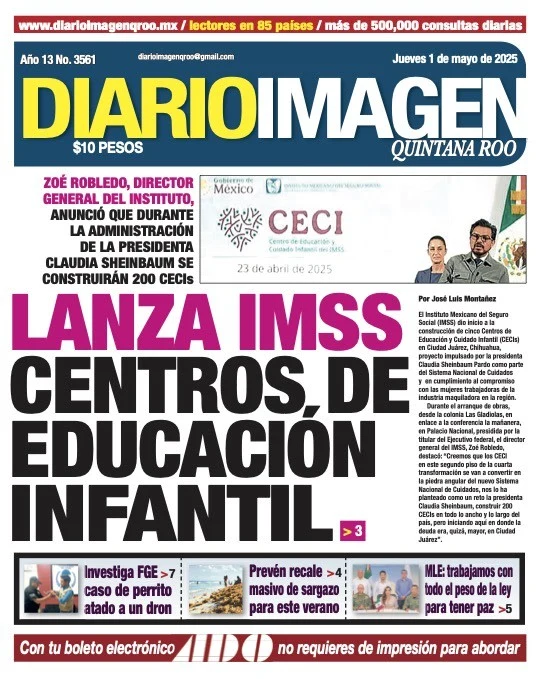 Portada de Diario Imagen Quintana Roo