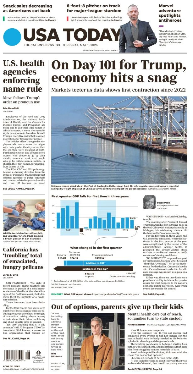 Portada de Usa Today