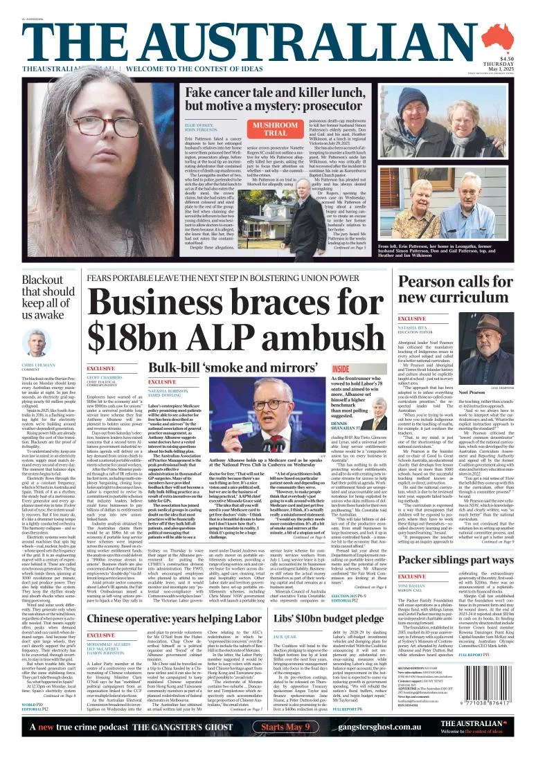 Portada de The Australian