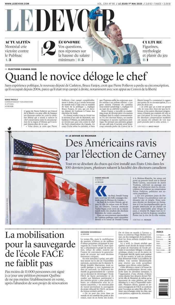 Portada de Le Devoir