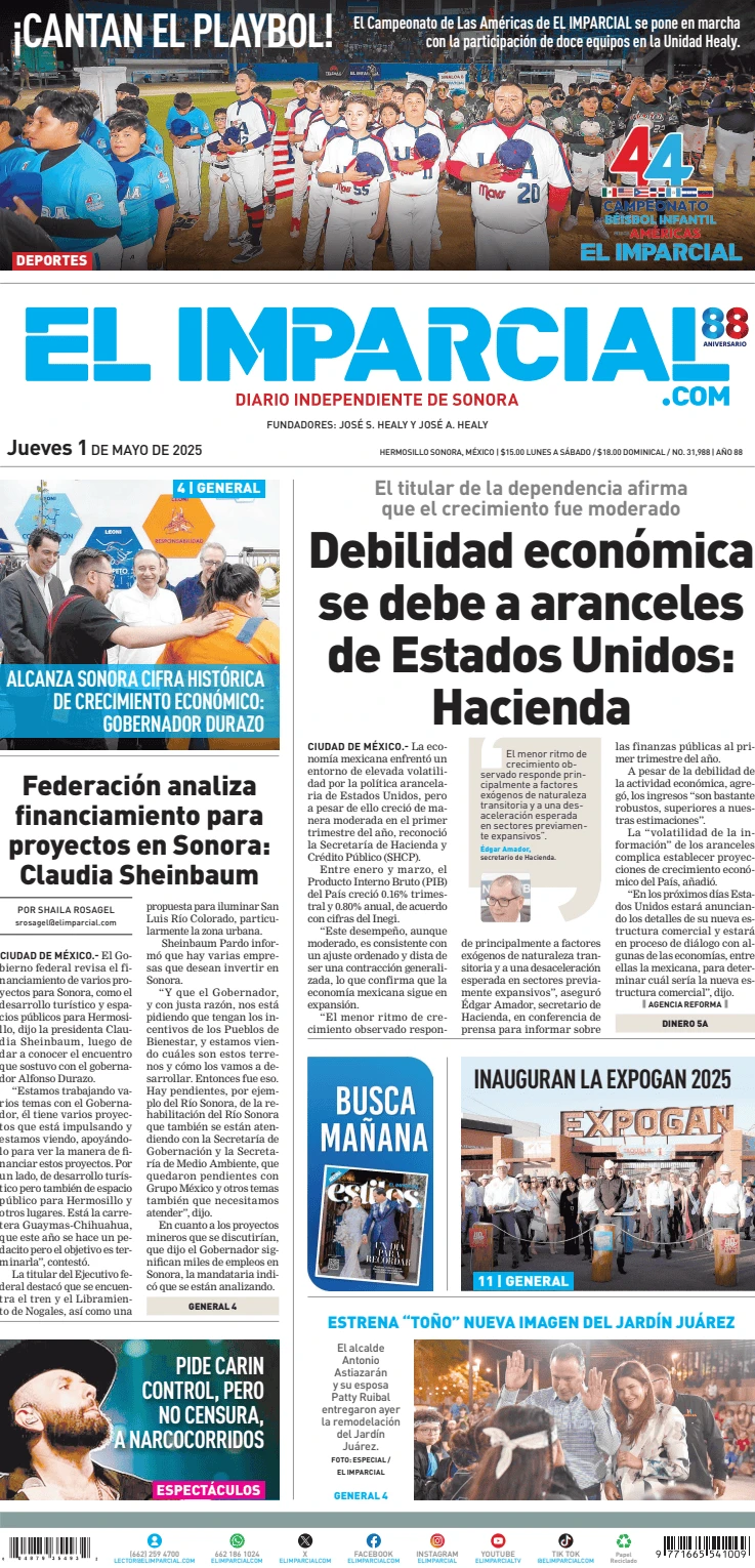 Portada de El Imparcial