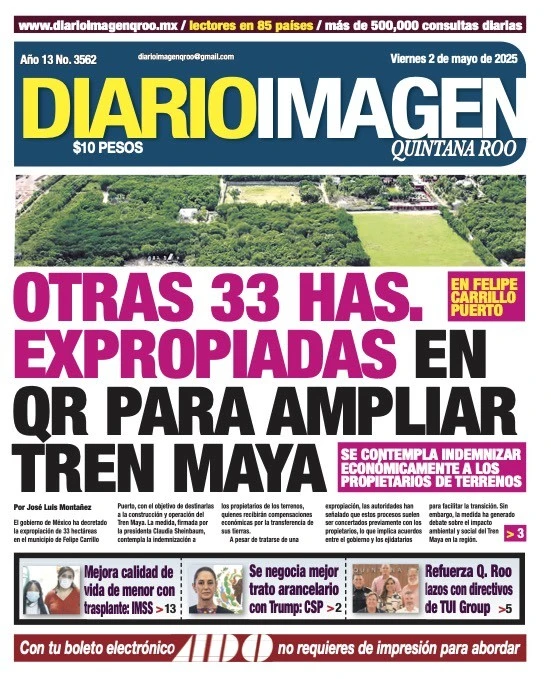 Portada de Diario Imagen Quintana Roo
