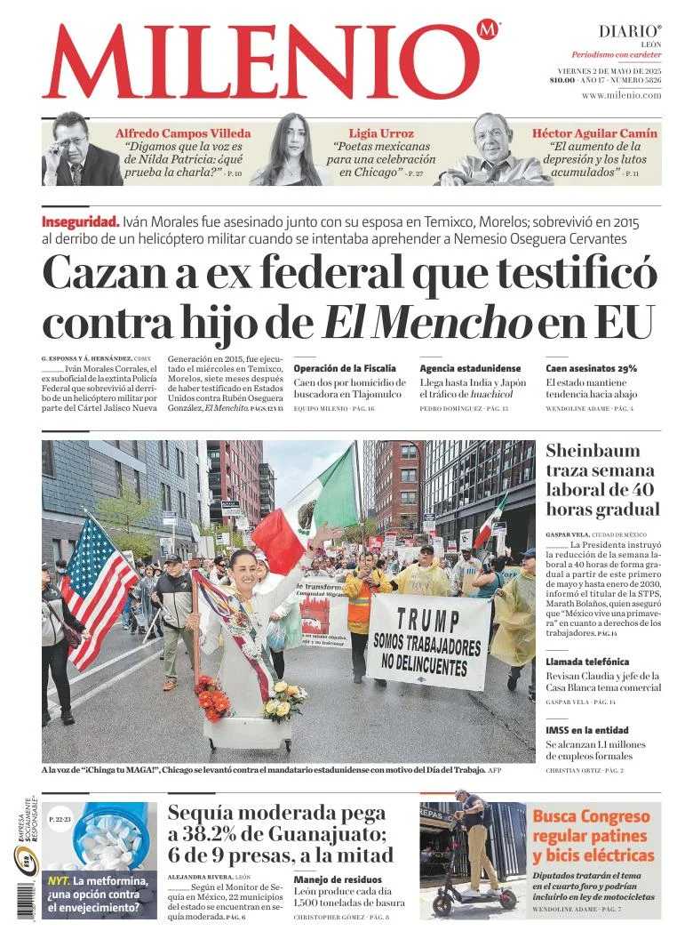 Portada de Milenio Leon del viernes, 2 de mayo de 2025