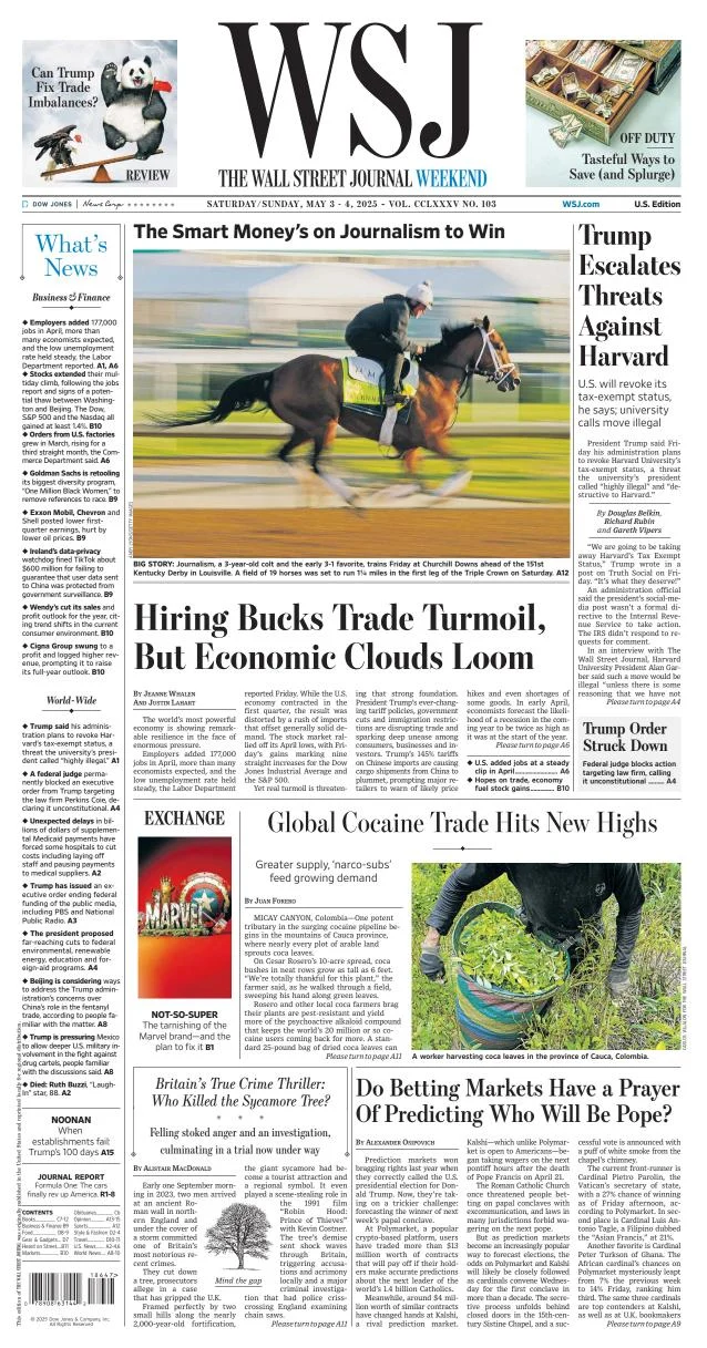 Portada de The Wall Street Journal