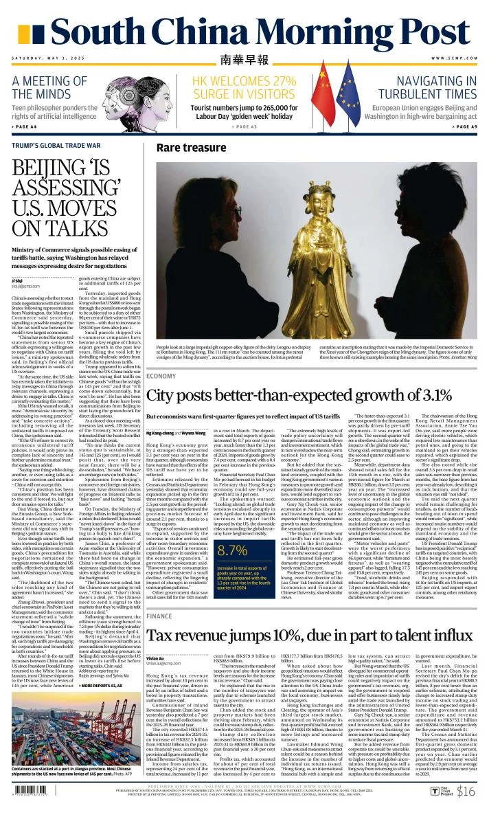 Portada de South China Morning Post