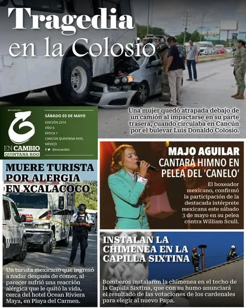 Portada de En Cambio - Quintana Roo (contraportada) del sábado, 3 de mayo de 2025