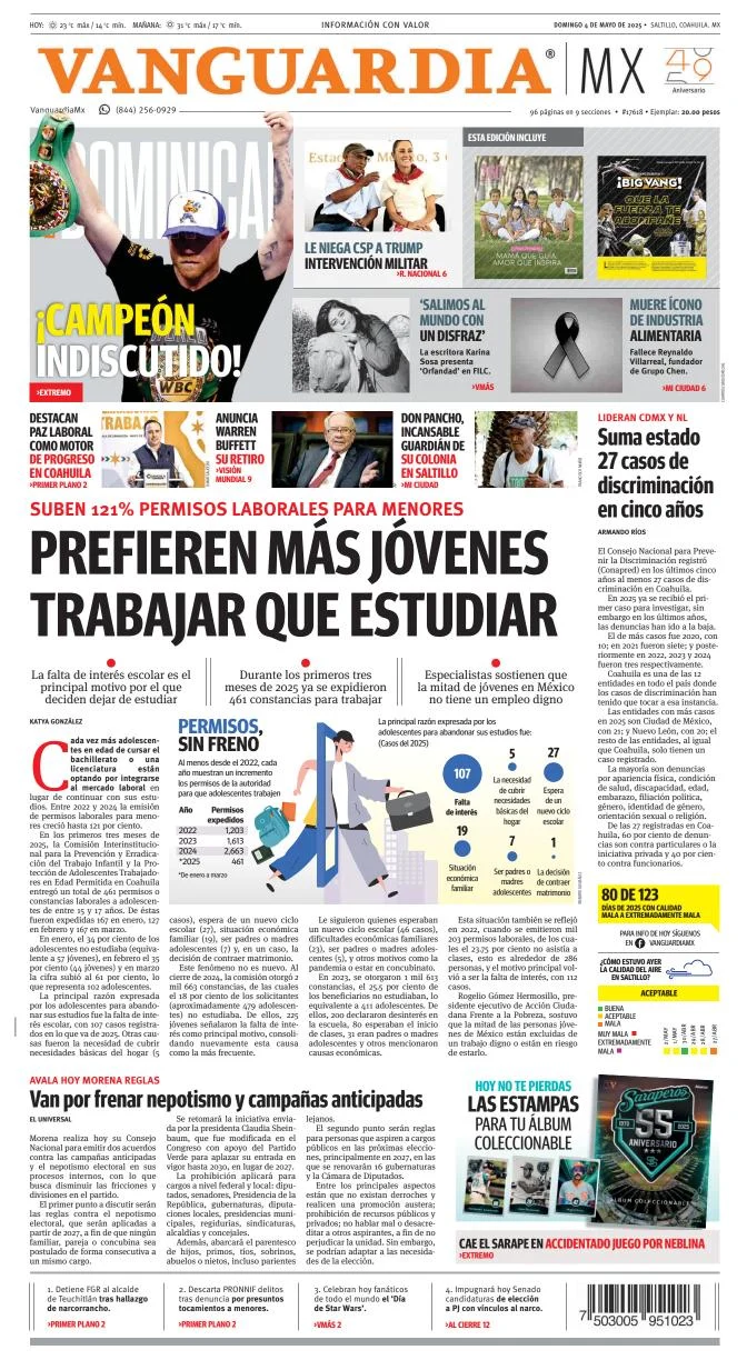 Portada de Vanguardia