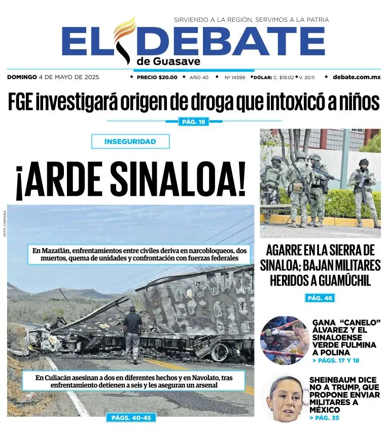 Portada de El Debate de Guasave