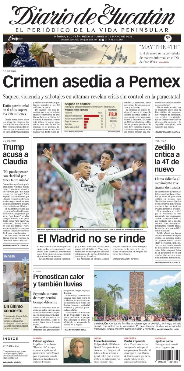Portada de Diario de Yucatán