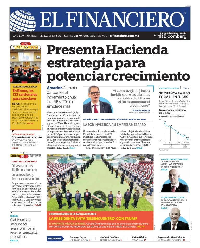 Portada de El Financiero