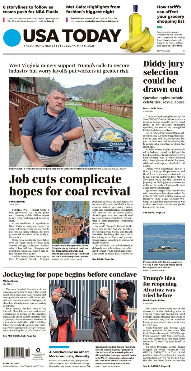 Portada de Usa Today