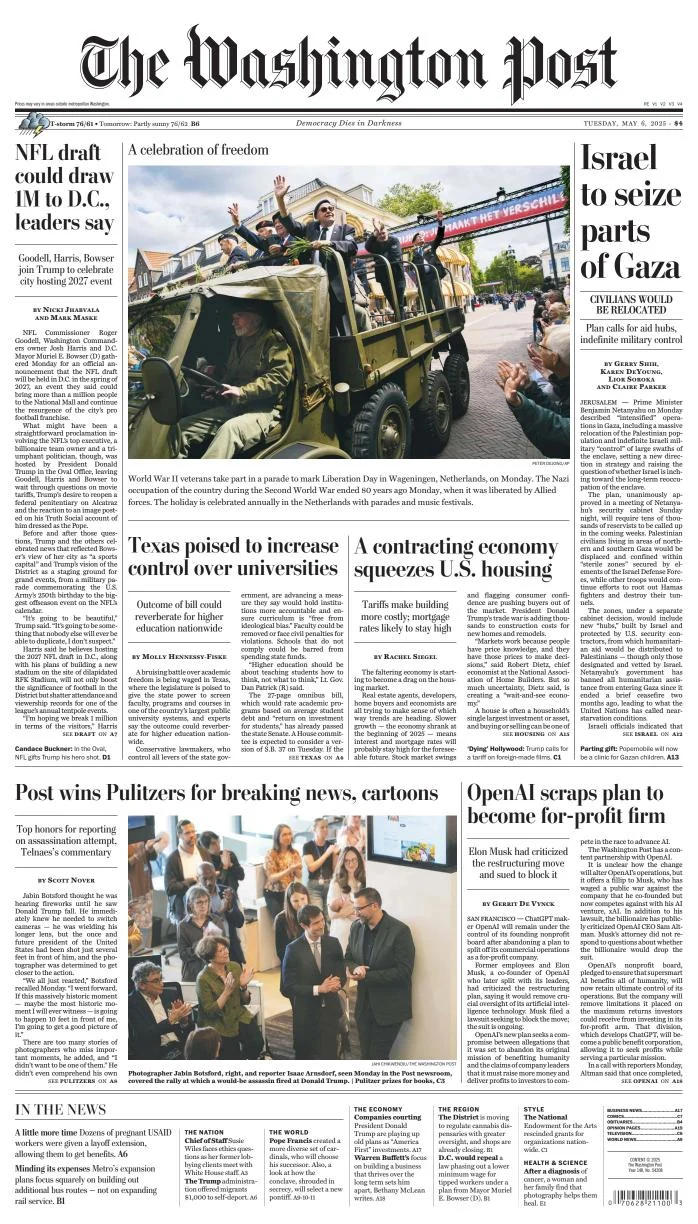 Portada de The Washington Post