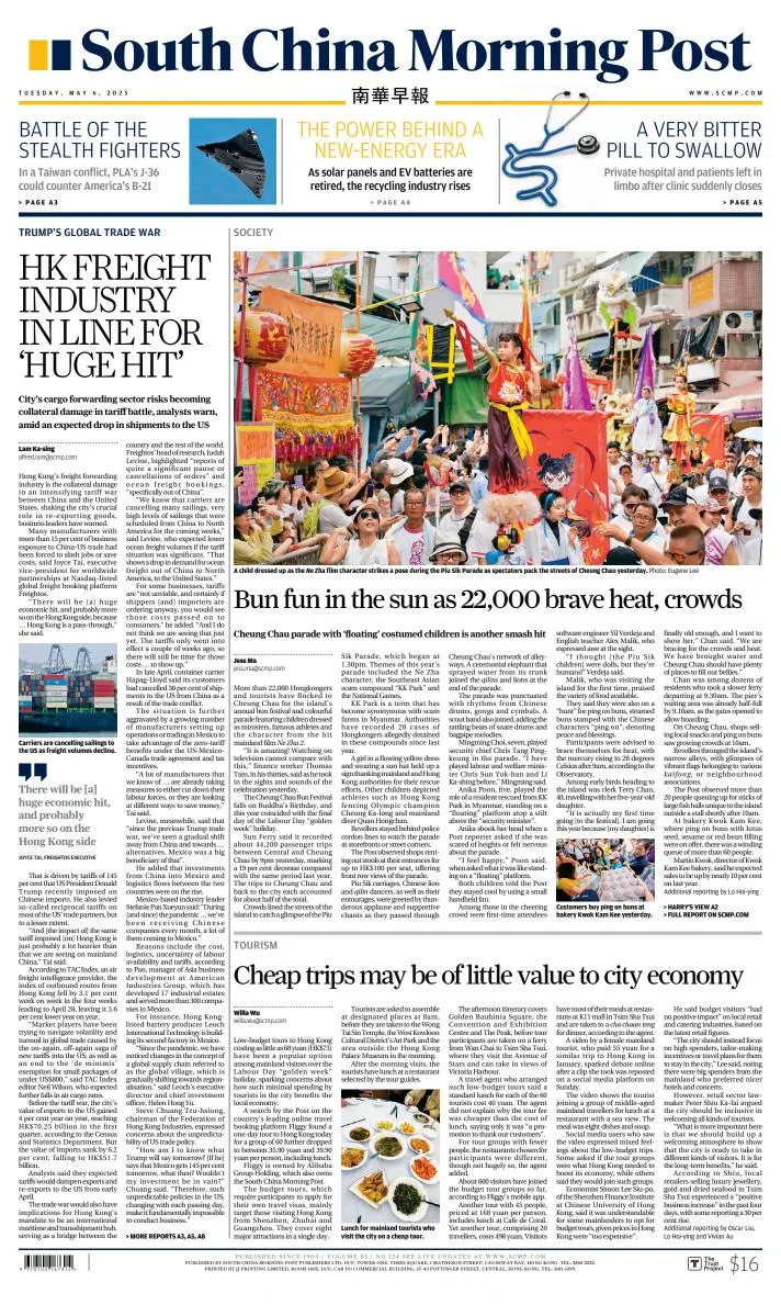 Portada de South China Morning Post del martes, 6 de mayo de 2025