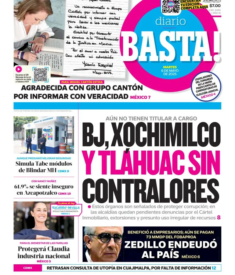 Portada de Basta del martes, 6 de mayo de 2025