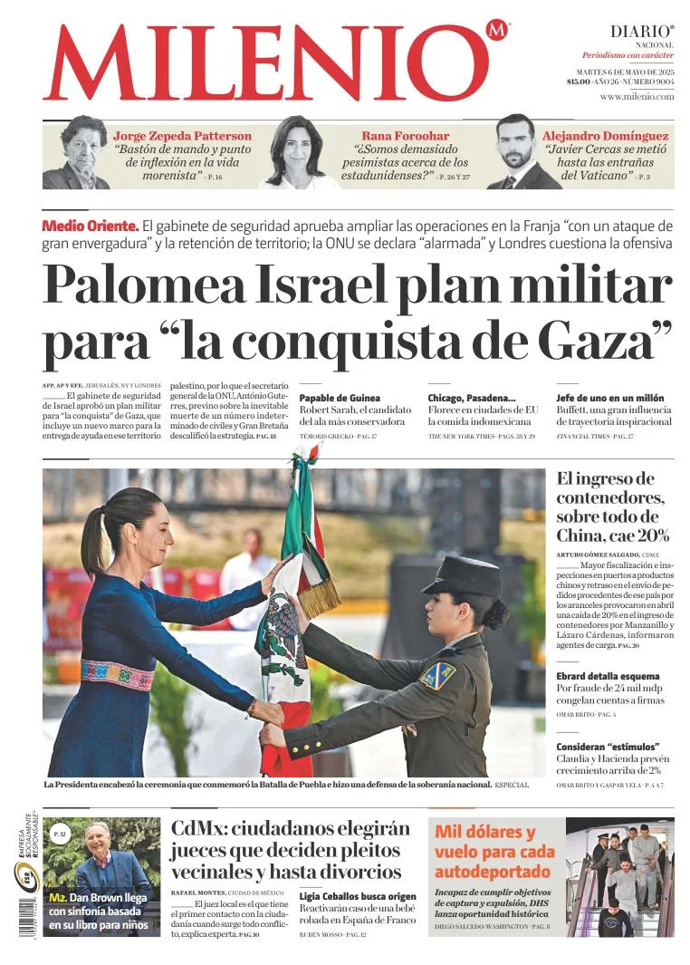 Portada de Milenio del martes, 6 de mayo de 2025
