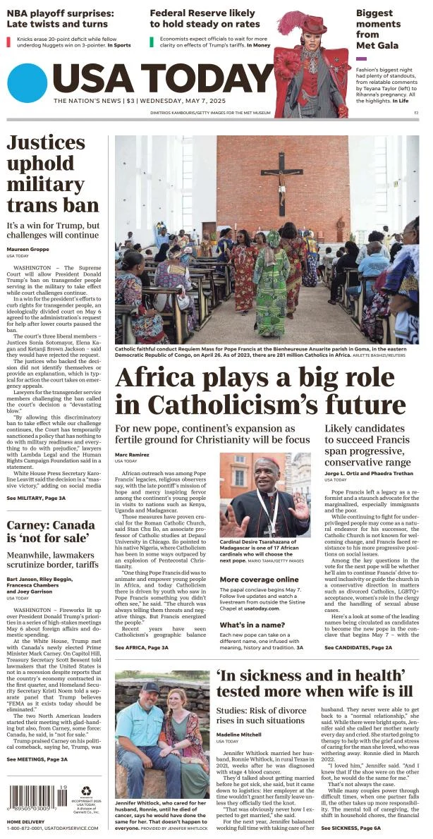 Portada de Usa Today