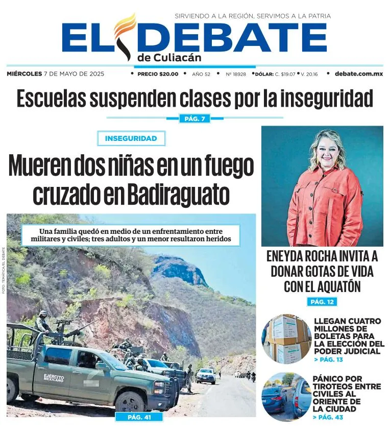 Portada de El Debate de Culiacan