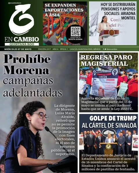 Portada de En Cambio - Quintana Roo (portada) del miércoles, 7 de mayo de 2025