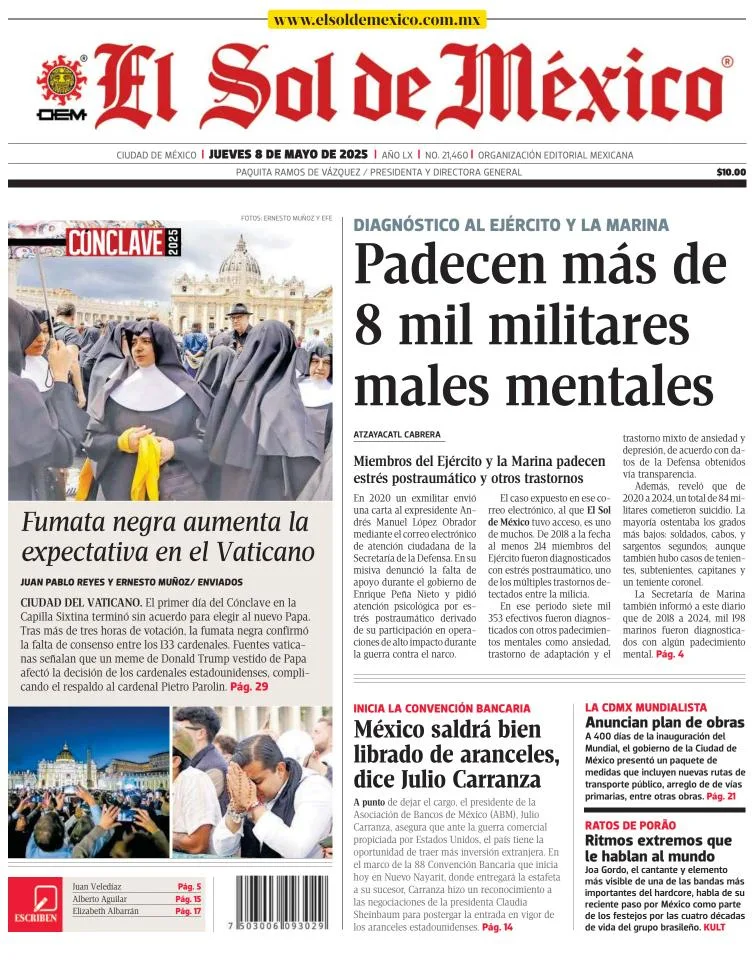 Portada de El Sol de Mexico
