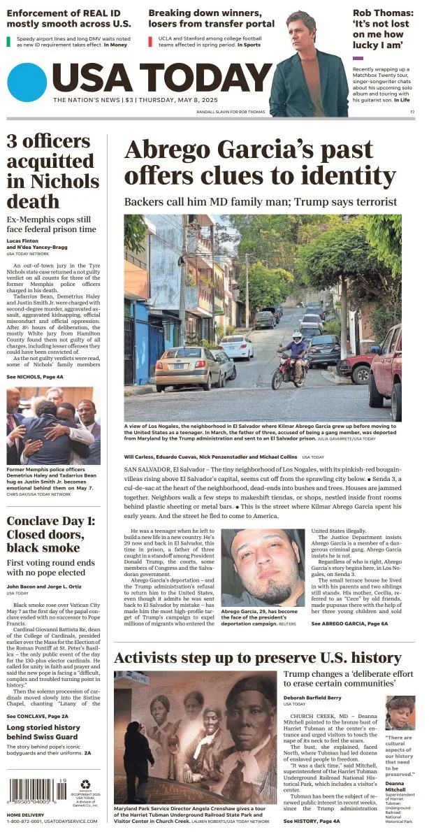 Portada de Usa Today