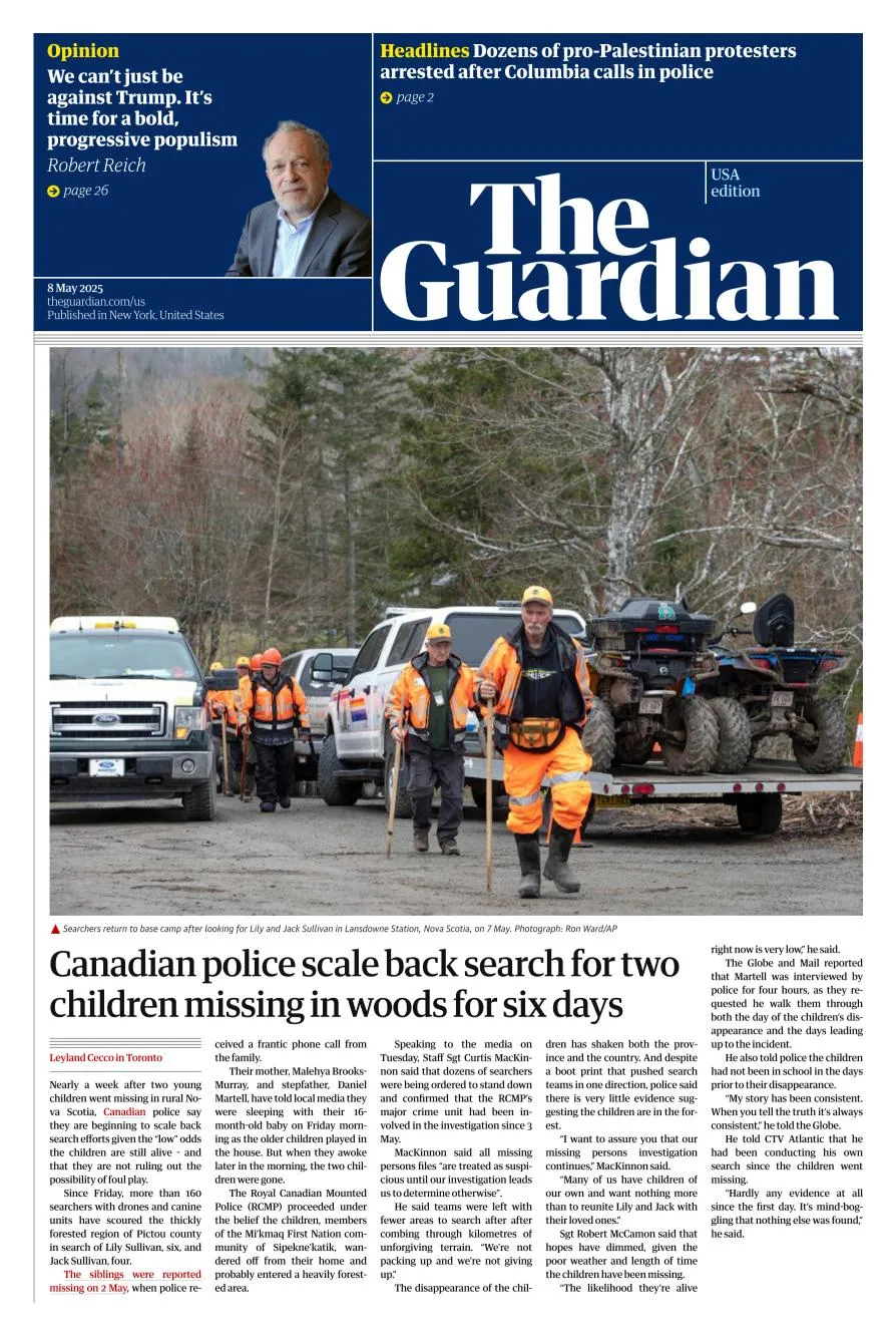 Portada de The Guardian (usa)