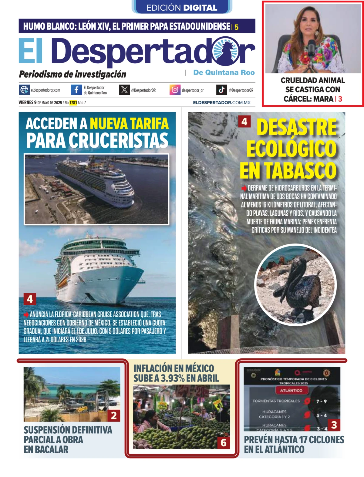 Portada de El Despertador de Quintana Roo