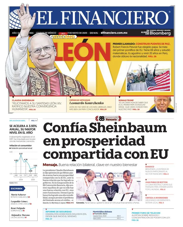 Portada de El Financiero