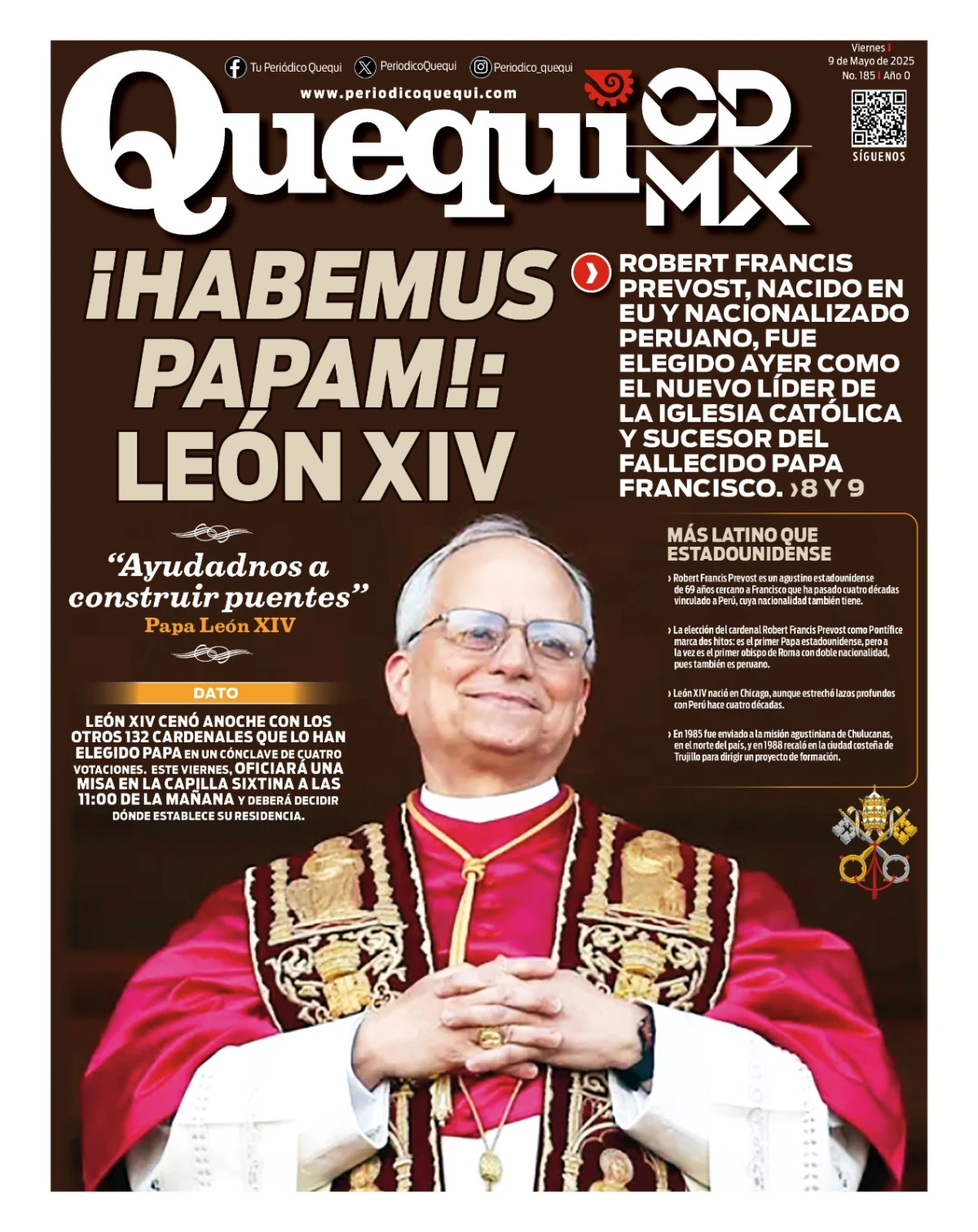 Portada de Quequi CDMX del viernes, 9 de mayo de 2025