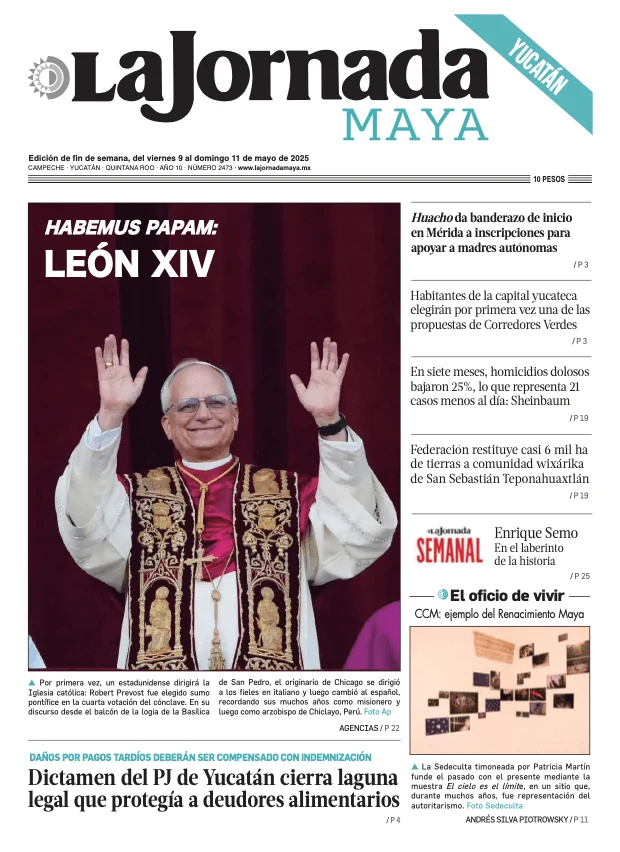 Portada de La Jornada Maya Yucatán del viernes, 9 de mayo de 2025