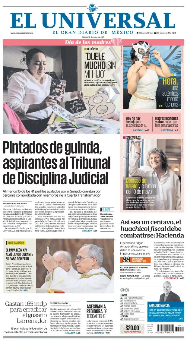 Portada de El Universal