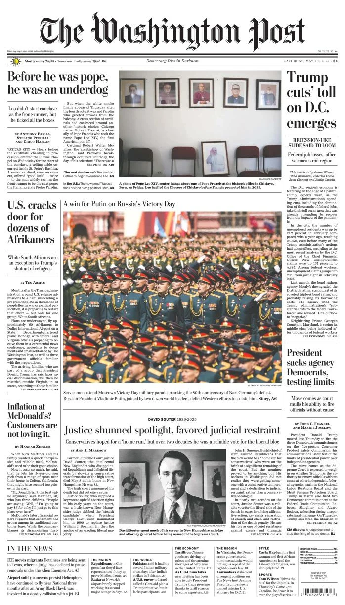 Portada de The Washington Post
