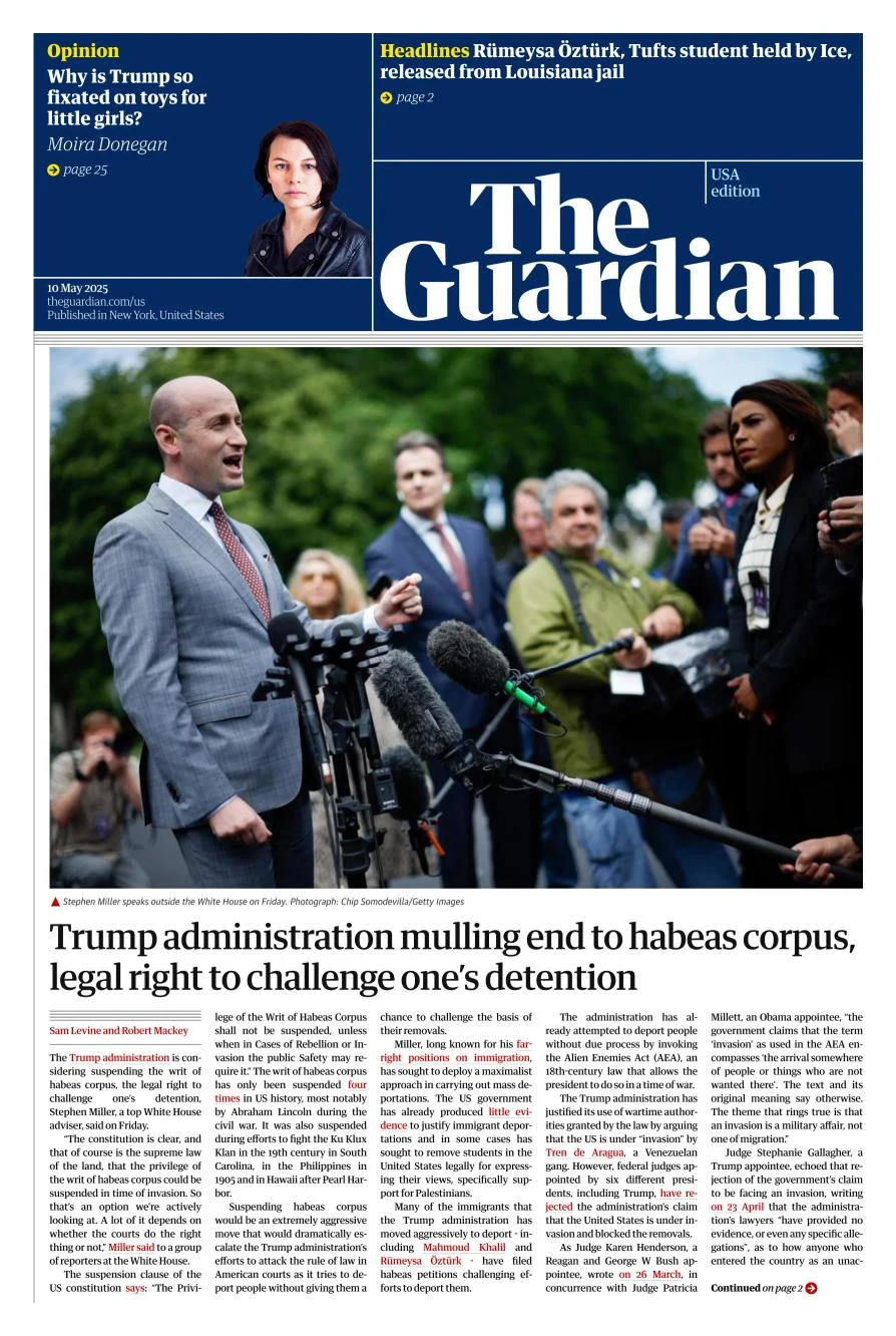 Portada de The Guardian (usa)